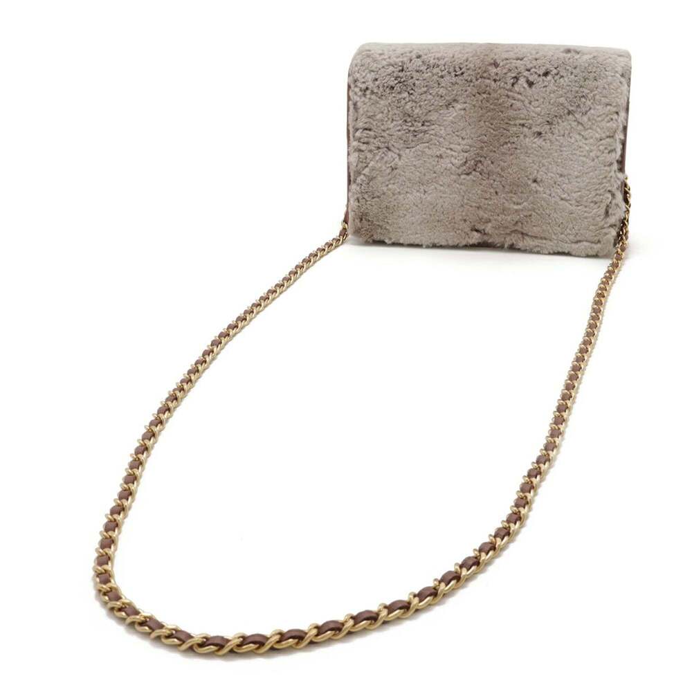 CHANEL Authentic Gray Leather Logo Pochette Wallet - Picture 3 of 10